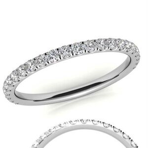 Elegant Platinum Moissanite Band